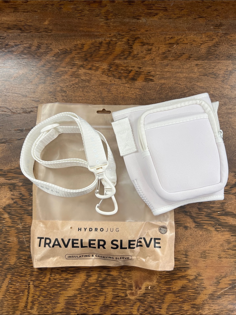 Hydrojug traveler sleeve with strap white